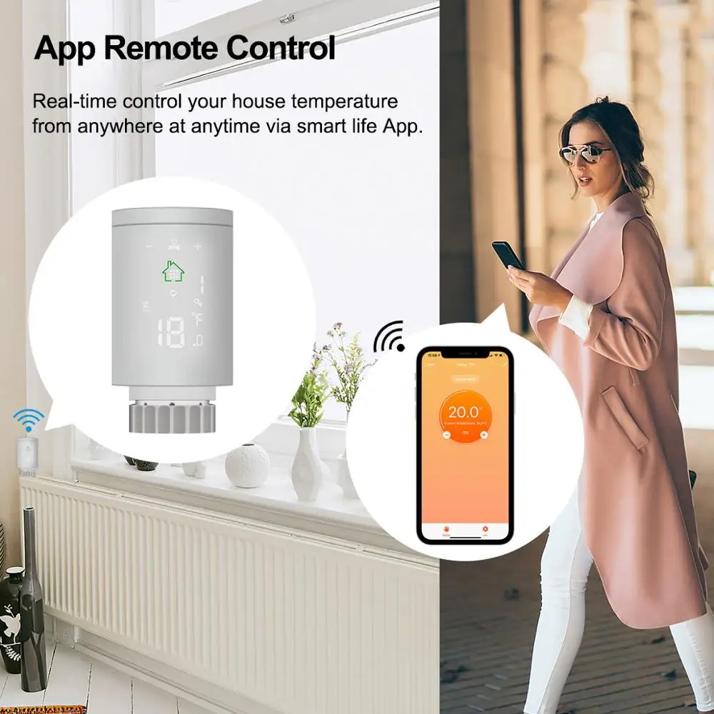 Термостатический клапан радиатора Tuya ZigBee Smart TRV привод для прогашивания
