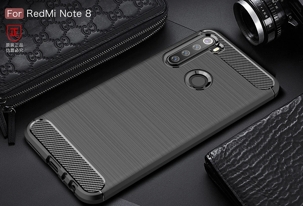 Для Xiaomi Redmi Note 8 T чехол из гибкого углеродного волокна Чехол полная защита чехол для телефона для Redmi Note 8 8 T чехол противоударный бампер - Цвет: Черный