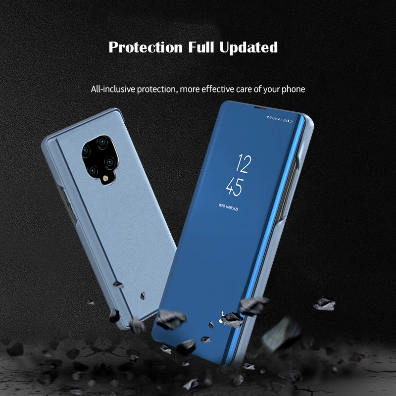 Clear View Mirror Smart Flip Case for Samsung Galaxy S6edge+ S7 Edge S8 S9 s9 plus Note20 10 Plus PC Cover Leather Case A8