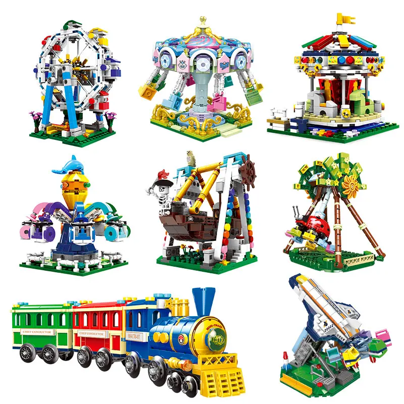 

Playground Big Building Blocks accessory Swing Slide seesaw Assemble DIY Toys Children Gift Compatible with animal Bricks