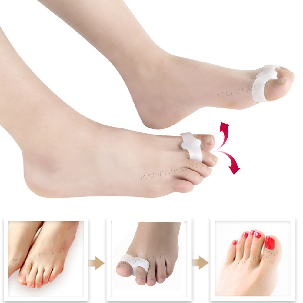 Silicone Toe Corrector Gel Protector Toe Separator Hallux Valgus Pedicure Tools Foot Care Corrector For Toes Inserts Pad