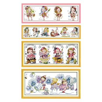

Counted Cross Stitch Kit The Special Festival Cartoon Patterns 14CT 11CT Printed on Canvas DIY DMC Embroidery Kit for Needlework
