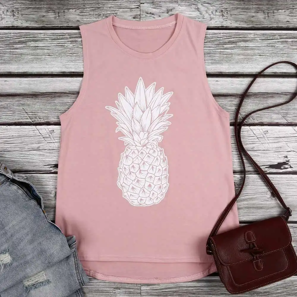 Футболка без рукавов Женская жилетка повседневные топы Повседневная забавная