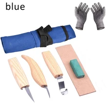 Горячая 6 шт. пилинг резак DIY Набор Деревообработка скульптурная DIY деревянная ручка ложка резьба нож инструменты для резьбы по дереву с холщовой сумкой
