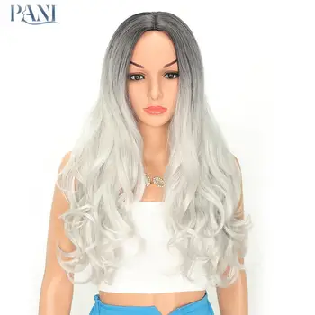 

PANI Offwhite Long Wavy Wigs for Women Natural Hairline Synthetic Fiber Wigs heat resistant with wig lace front Full Hair