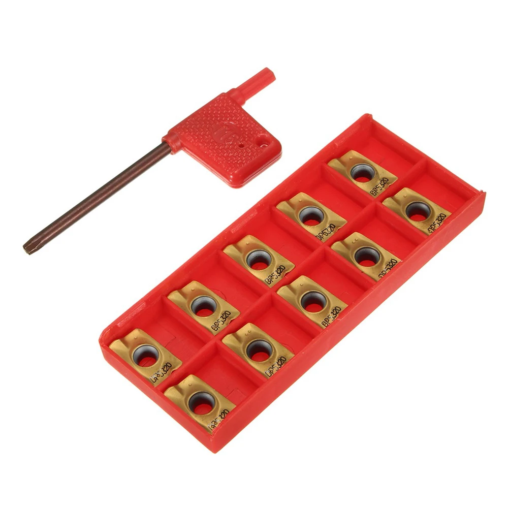 

10Pcs Carbide Indexable Milling Inserts Turning Tools + Wrench Cutting Lathe CNC tools Lathe cutter Rod Industrial Lathe Tools