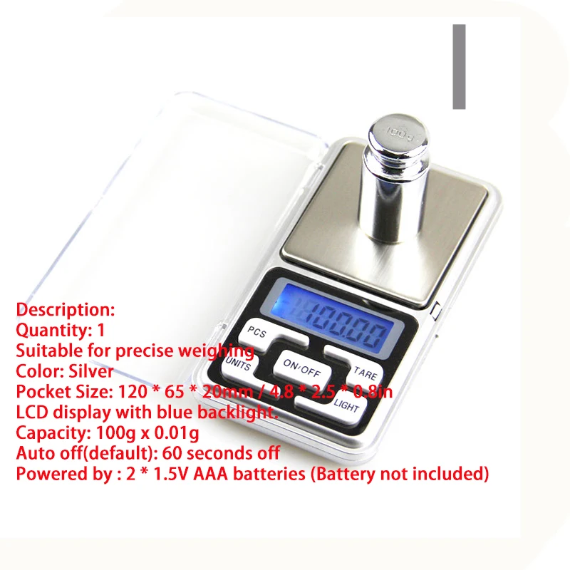 100g x 0.01g Цифровые карманные весы Портативный ЖК-дисплей электронные ювелирные изделия золото бриллиант травы баланс Вес ing весы 100g/200g/300g/500g DT6 - Цвет: 100g x 0.01g