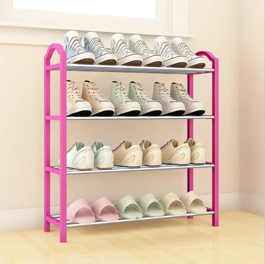Rose Red 4 tier Полка для хранения обуви обувная полка для хранения вещей держатель обувной стойки Шкаф над дверью мебель для дома - Цвет: Rose Red 4 tier