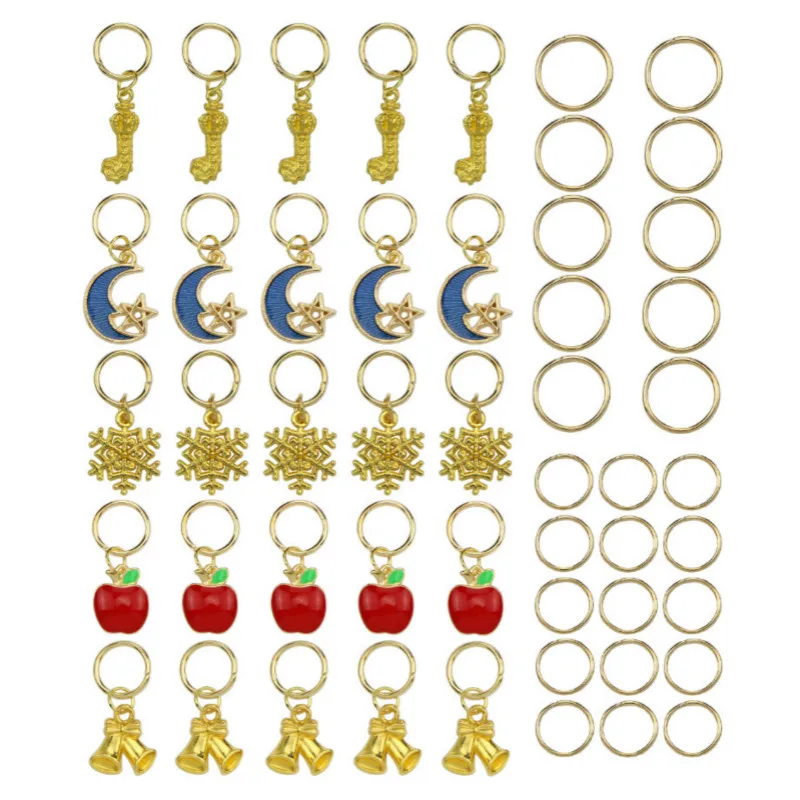 50 шт./компл. золото ободки для волос красного цвета в форме снежинок с Луной и