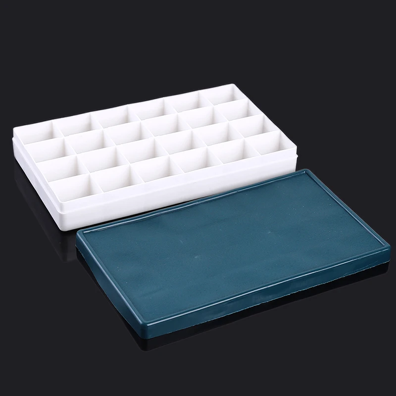 

24 Grid rectangle palette folding painting watercolor art tool art palette flip lid paint box