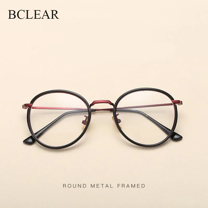 

BCLEAR Alloy TR90 Glasses Frame Men Ultralight Women Vintage Round Prescription Eyeglasses Retro Optical Frame Eyewear 2019 New
