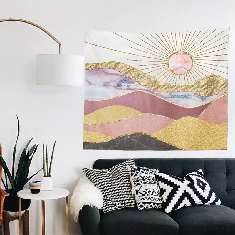 Солнце и дерево Настенный декор гобелен в стиле бохо одеяло пледы