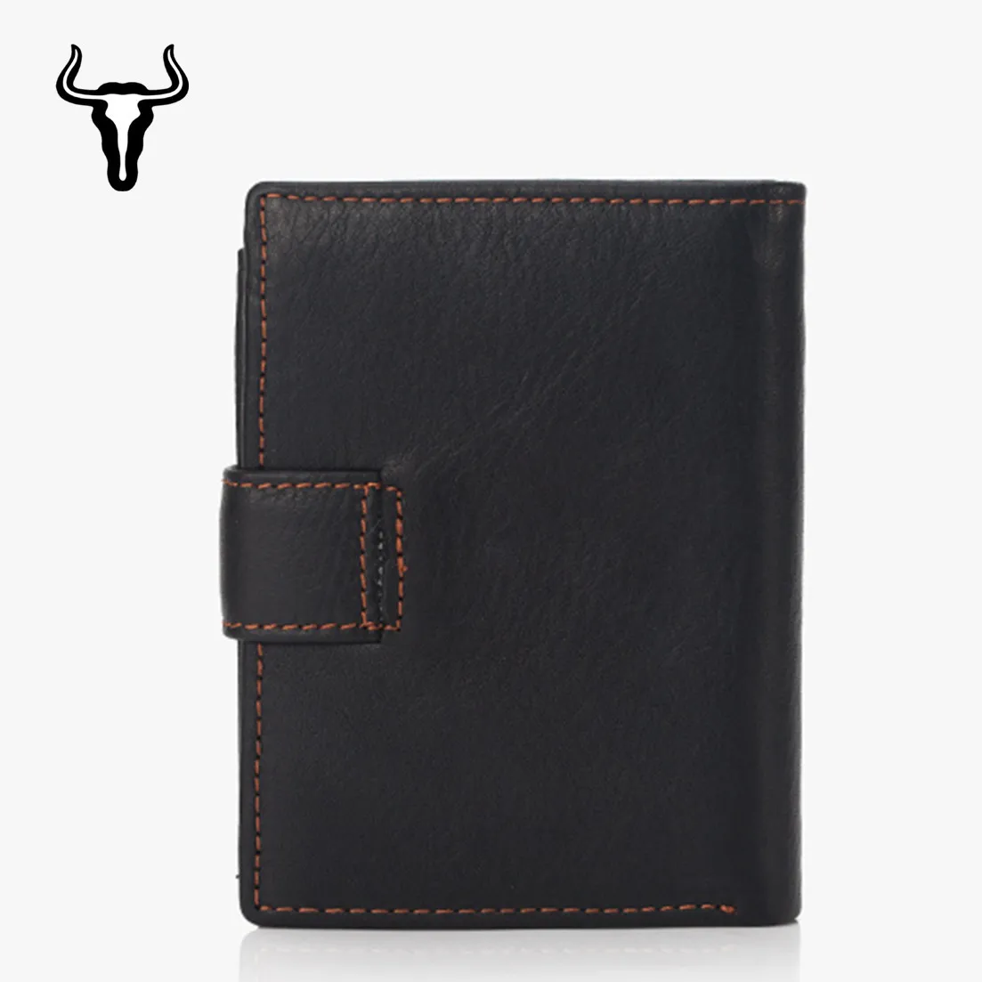 

2019 Hot Selling MEN'S Wallet Genuine Leather Short Buckle Purse Full-grain Leather Card Bit More RFID Wallet