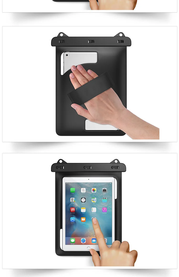 Настраиваемый универсальный прозрачный сенсорный экран iPad водонепроницаемый мешок экологически чистый ПВХ открытый водонепроницаемый мешок дрейфующий