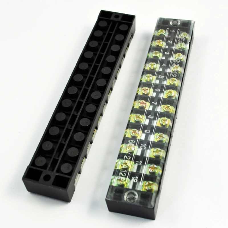 Hot XD-SODIAL(R) Dual Row 12 Position Shining Fixed Barrier Terminal Block 600v 15a