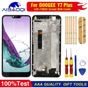 

New original Touch Screen LCD Display For Doogee Y7 plus Digitizer Assembly With Frame Replacement Parts+Disassemble Tool