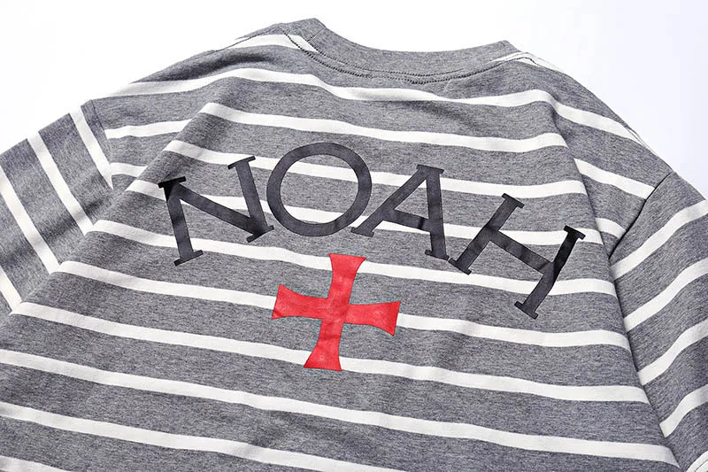 Новинка года, футболка с нашивками в полоску с карманами и надписью NOAH, модная уличная футболка в стиле хип-хоп для мужчин и женщин, простая хлопковая Футболка Noah, футболка NOAH