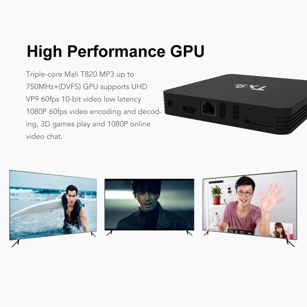 TX9S Smart Android 9,0 ТВ приставка S912 Восьмиядерный 64 бит 2 ГБ/8 ГБ 2,4G WiFi 4K HD медиаплеер с пультом дистанционного управления для Android tv