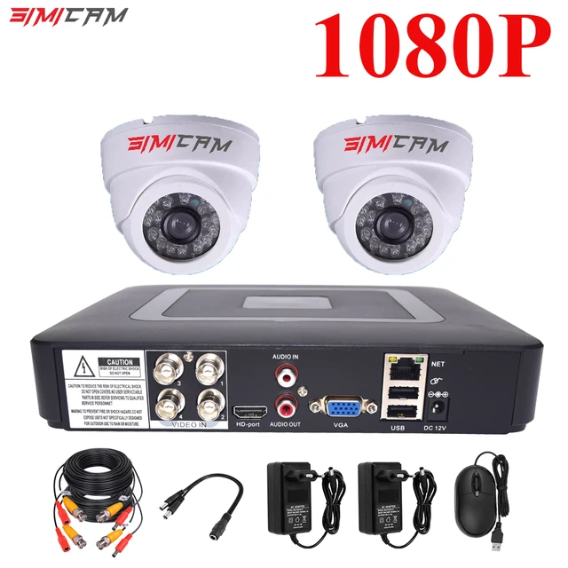 4CH DVR CCTV System 2PCS Cameras 1080P 2MP Video Surveillance 4CH 5 in 1 DVR Infrared AHD 1200 TVcctv camera security system kit 2ceiling 1080P