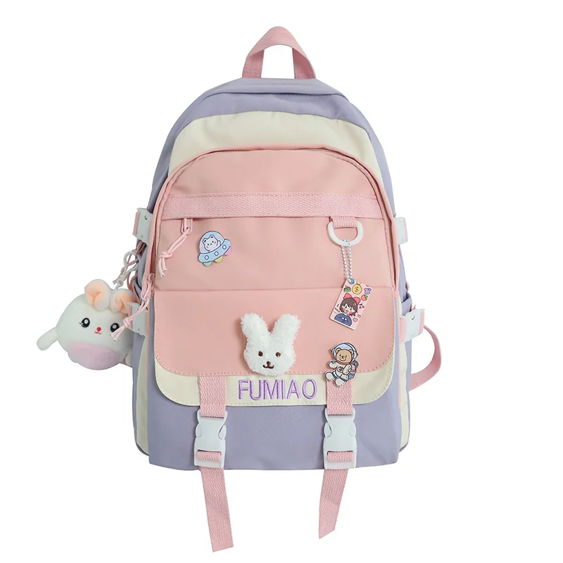 Women Cute Backpack High Capacity Female Harajuku School Bag College Lady Kawaii Cartoons Backpack Fashion Book Girl Bag Student 