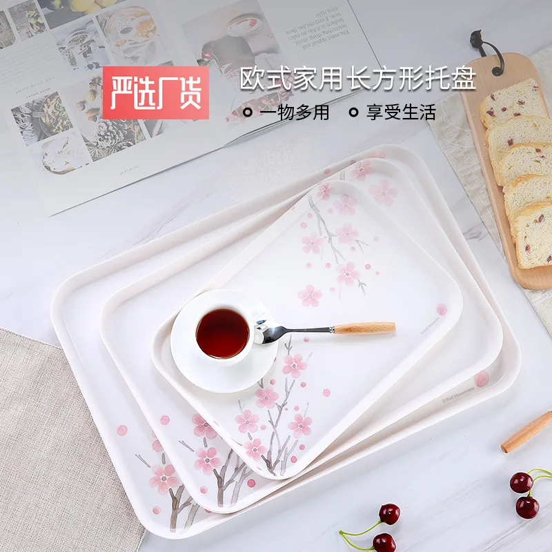 

Hill Melamine Tray Rectangular Mina Min Pan Fruit Bowl Storage Tray Winter Xue Ying Fruit Bowl