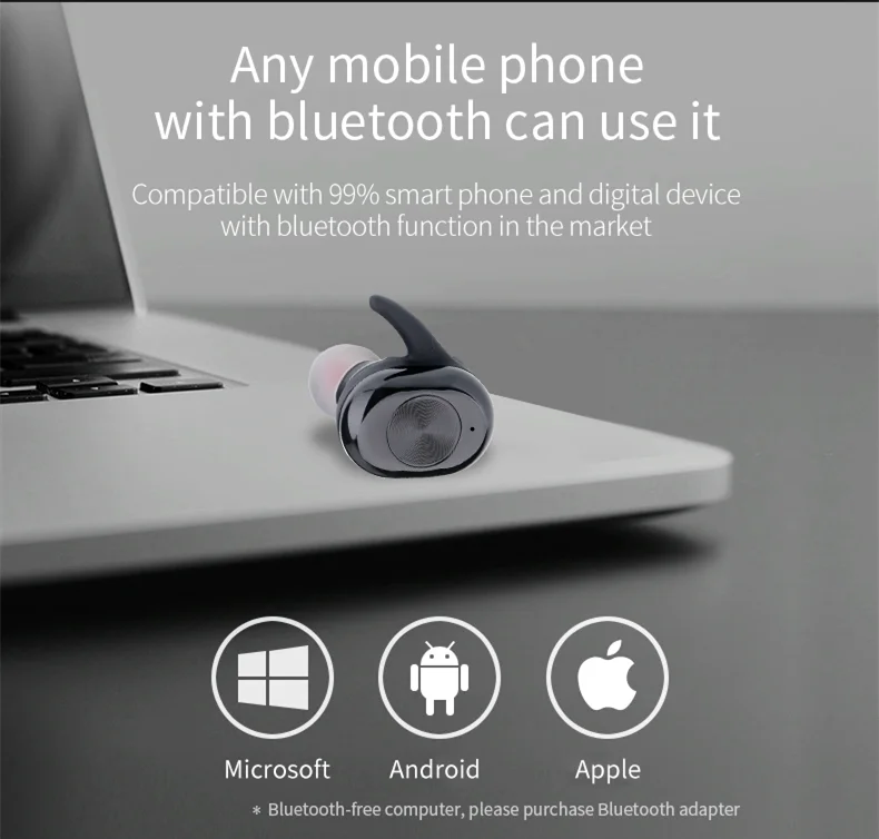 KYCXD TWS bluetooth 5,0 наушники мини спортивные наушники с шумоподавлением Беспроводные наушники для iPhone xiaomi