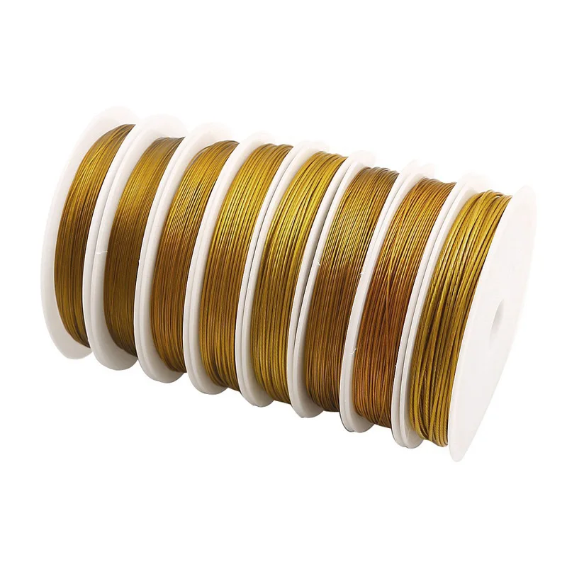 Stainless Steel Wire New Gold Color Stainless Steel Wire Beading Rope Cord Fishing Thread String for DIY Necklace Bracelets Jewelry Making Findings