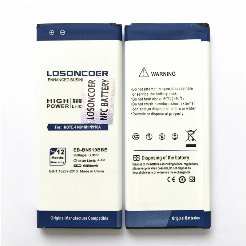 LOSONCOER Батарея 6950 мА/ч, EB-BN910BBE для samsung GALAXY NOTE 4 NFC N910H N910A N910C N910U N910F N910FQ SCL24