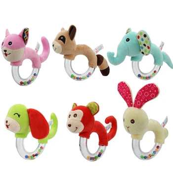 

Newborn Baby Toys 0-12 Months Animal Baby Boy Girl Rattles Hand Bell Teether Infant Toddler Plush Toys enfant