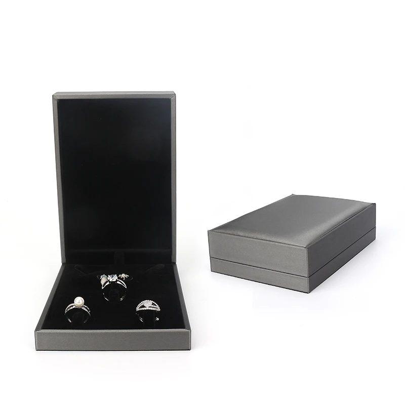 

Luxury Female Jewelry Display Packaging Storage Box Pu Leather 3 Colors Wedding Ring Necklace Jewellery Suits For Birthday Gifts