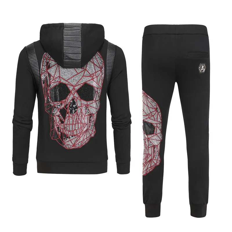 2019 Steentjes Skull Mens Hoodies Sportkleding Katoenen Kleding Trainingspakken Mannelijke Sweatshirts Jassen Trainingspakken Joggers 2 Delige Set 2019 Steentjes Skull Mens Hoodies Sportkleding Katoenen Kleding Trainingspakken Mannelijke Sweatshirts Jassen Trainingspakken Joggers 2 Delige Set