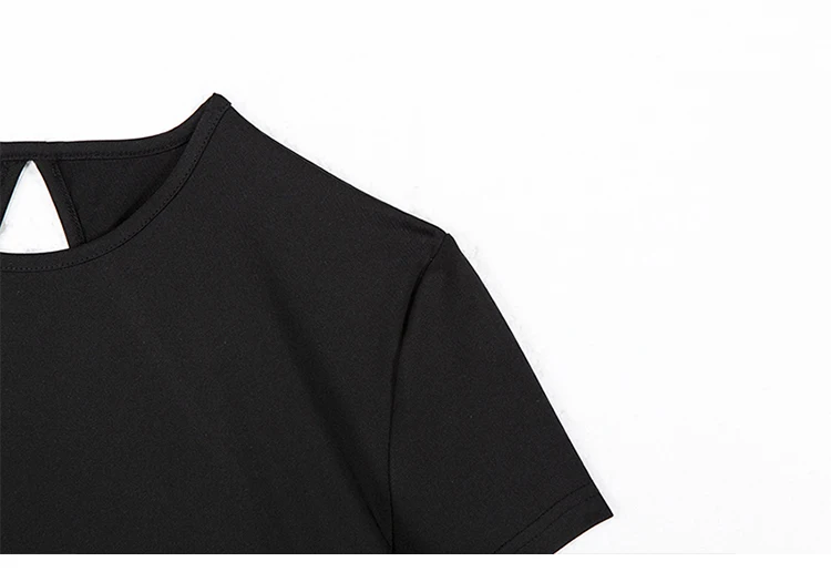 Sexy backless straps jumpsuit simple solid color round neck short sleeve Slim shirt 2019 new dropshipping club
