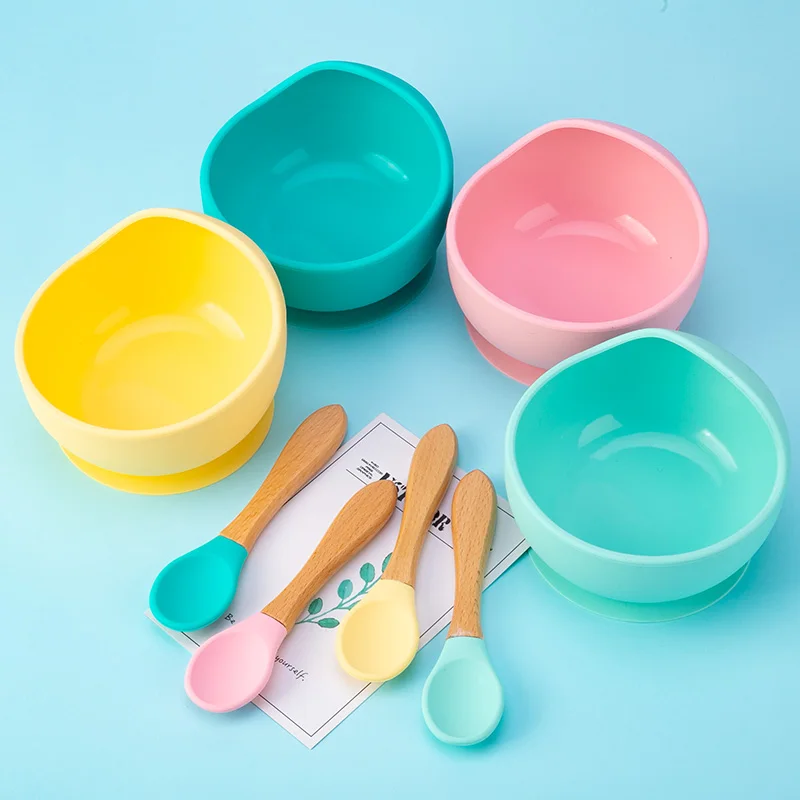 Силиконовая миска для кормления младенцев 1 комплект посуда водонепроницаемая