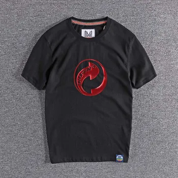 

Summer new simple red printing pattern European and American fashionable all-around men's round neck short sleeve T-shirt tops T