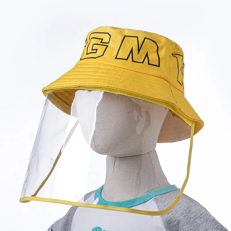 

Kid Fishman Hat Hot Anti-droplet Baffle Bucket Hat Epidemic Prevention Protective Windshield Eye Protection Sun-Block Letter Cap
