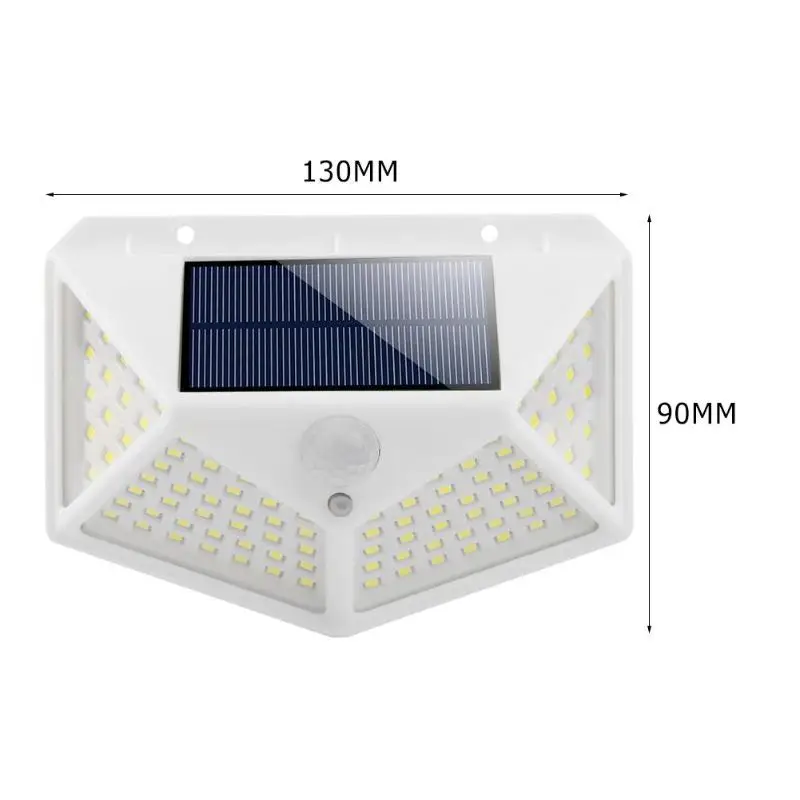 100LED Four-sided Solar Motion Sensor Wall Light Waterproof Garden Yard Security Lamps polysilicon& monocrystalline silicon