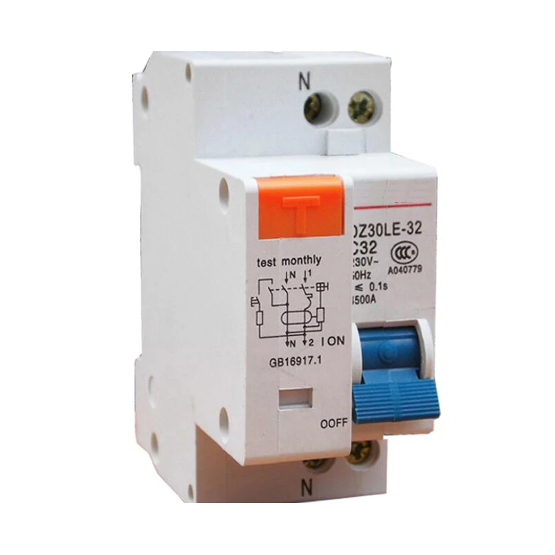 

DZ30LE Earth Leakage Circuit Breaker With Over Current Protection 6A 10A 16A 20A 25A 32A RCBO