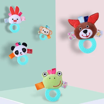 

1pc Baby Teething Toys Cartoon animal Silicone Teether Pendant hand gripping Infant Chew ToysBB silicon
