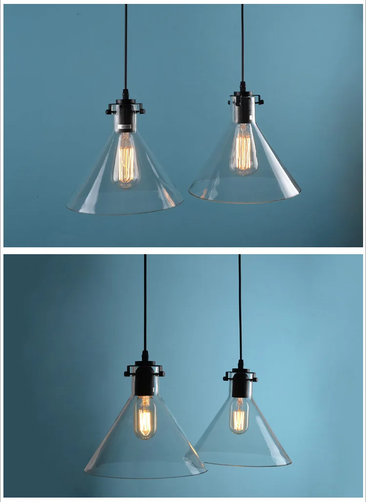 Rustic Country Glass Light Pendant Lamp Hanging Lighting lamparas de techo colgante