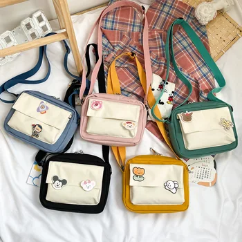 

Handbags Shoulder Bags for Women 2020 New Fashion Causal Canvas Crossbody Bags Cartoon Cute Messenger Bags for Teenage Girls