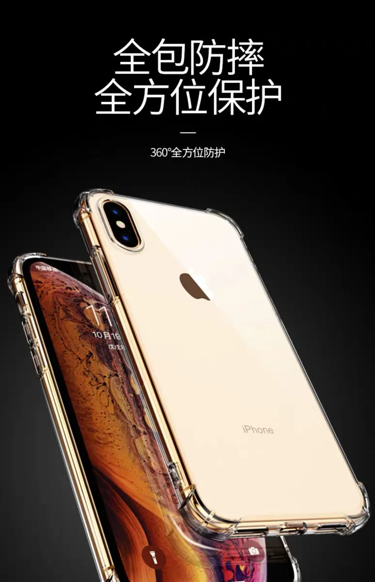 Полностью прозрачный защитный чехол для телефона iPhone 11 Pro Max X XR Xs Max 6 6s 7 8 Plus Мягкий силиконовый чехол из ТПУ Phone03