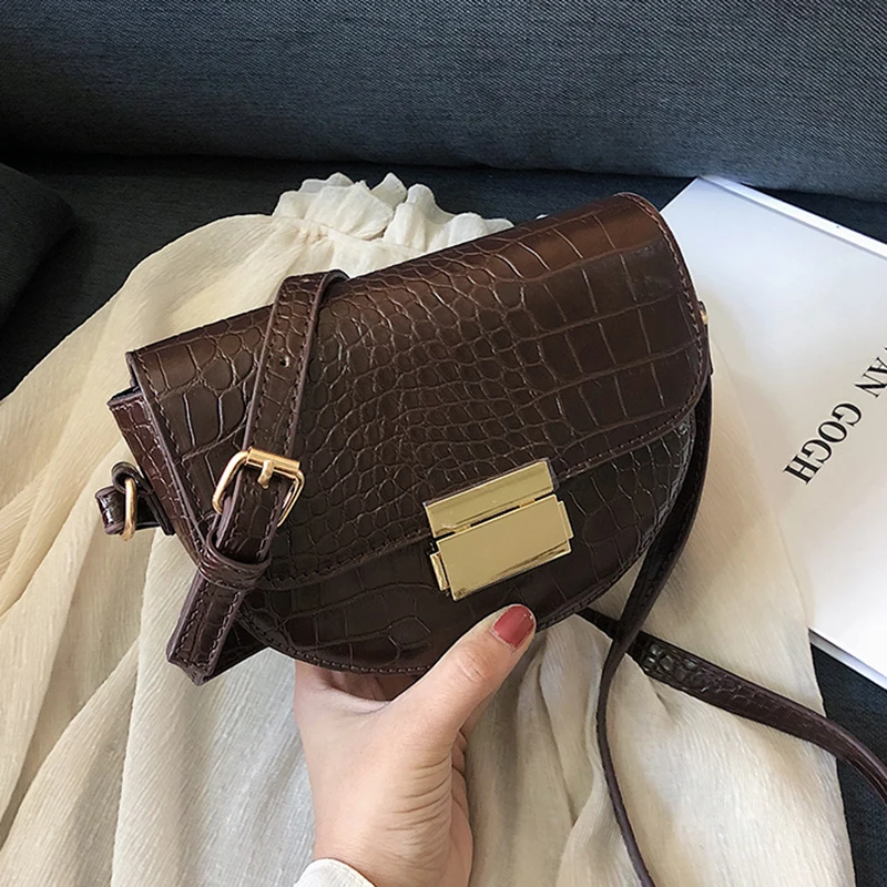  Crocodile Pattern Vintage Leather Crossbody Bags For Women 2019 New Small Purses and Handbags Ladie - 32998756939