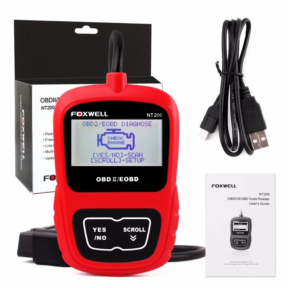 OBDII/EOBD автомобильные инструменты универсальный автомобильный OBD 2 диагностический сканер FOXWELL NT200 автомобильный двигатель инструмент код ридер может