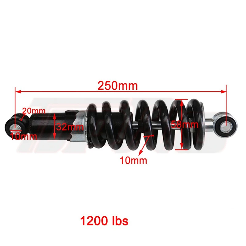 TDPRO велосипед, мотоцикл, Байк задний амортизатор 240/250/260/270/290mm1200LBS защита Подвески мотоцикла велосипеды грязи