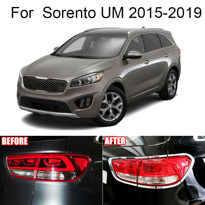 

Chrome Rear Taillight Lamp Frame Rear Brake Light Cover Bezel Trim for Kia Sorento 2015 2016 2017 2018