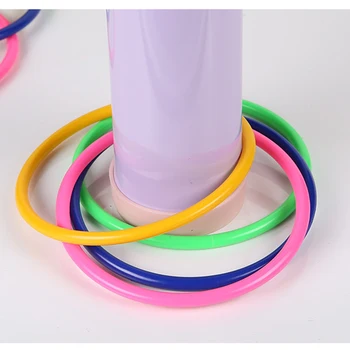

10Pcs Colorful Plastic Hoopla Ring Toss Cast Circle Sets Educational Toy Fashion Puzzle Game for Kids