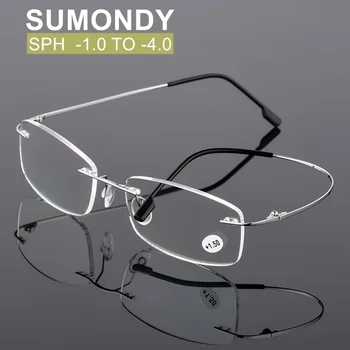 

SUMONDY Rimless Reading Glasses SPH +1.0 To +4.0 Men Women Toughness Stainless Steel Alloy Frame Spectacles For Presbyopic UR45