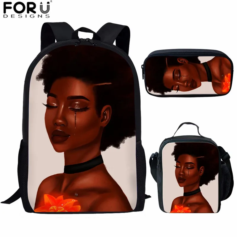 Z5266CGK FORUDESIGNS/Африканский Melanin Back Pack Черная Королева Африканка печать детский рюкзак для девочек детские школьные сумки женский набор рюкзаков - Цвет: Z5266CGK