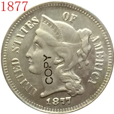 США(1865-1889) 26 монет три цента никеля копии монет - Цвет: 1877