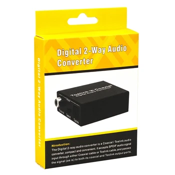 

HOT-Digital 2-Way Audio Converter Spdif Toslink To Coaxial Audio Or Coaxial Audio To Spdif Toslink Switch Digital Audio Bi-Direc